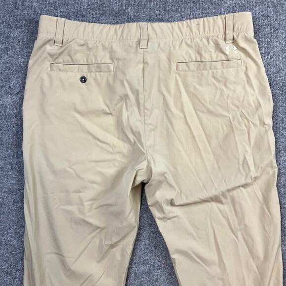 Under Armour Pants Mens 38 Beige Flat Front Moisture Wicking Performance Golf - Picture 13 of 15